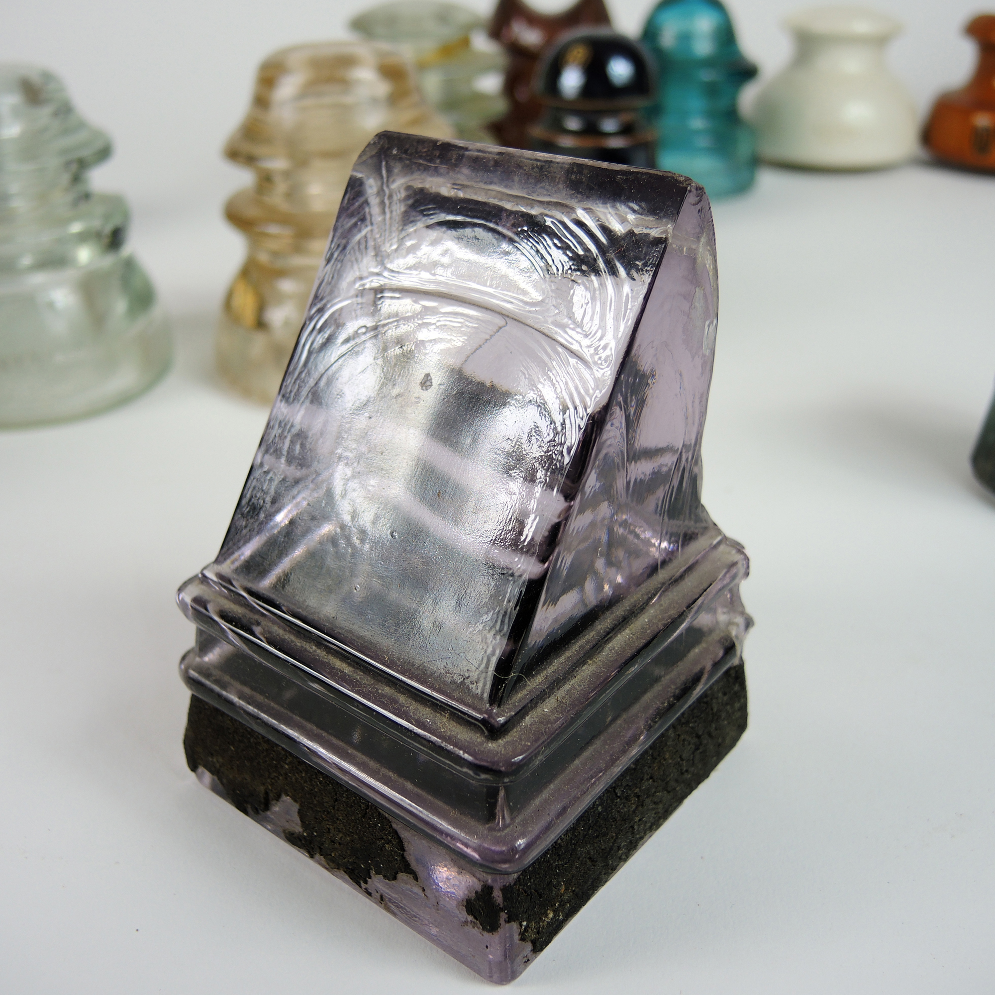 18 Vintage Purple and Blue Glass and Porcelain Insulators