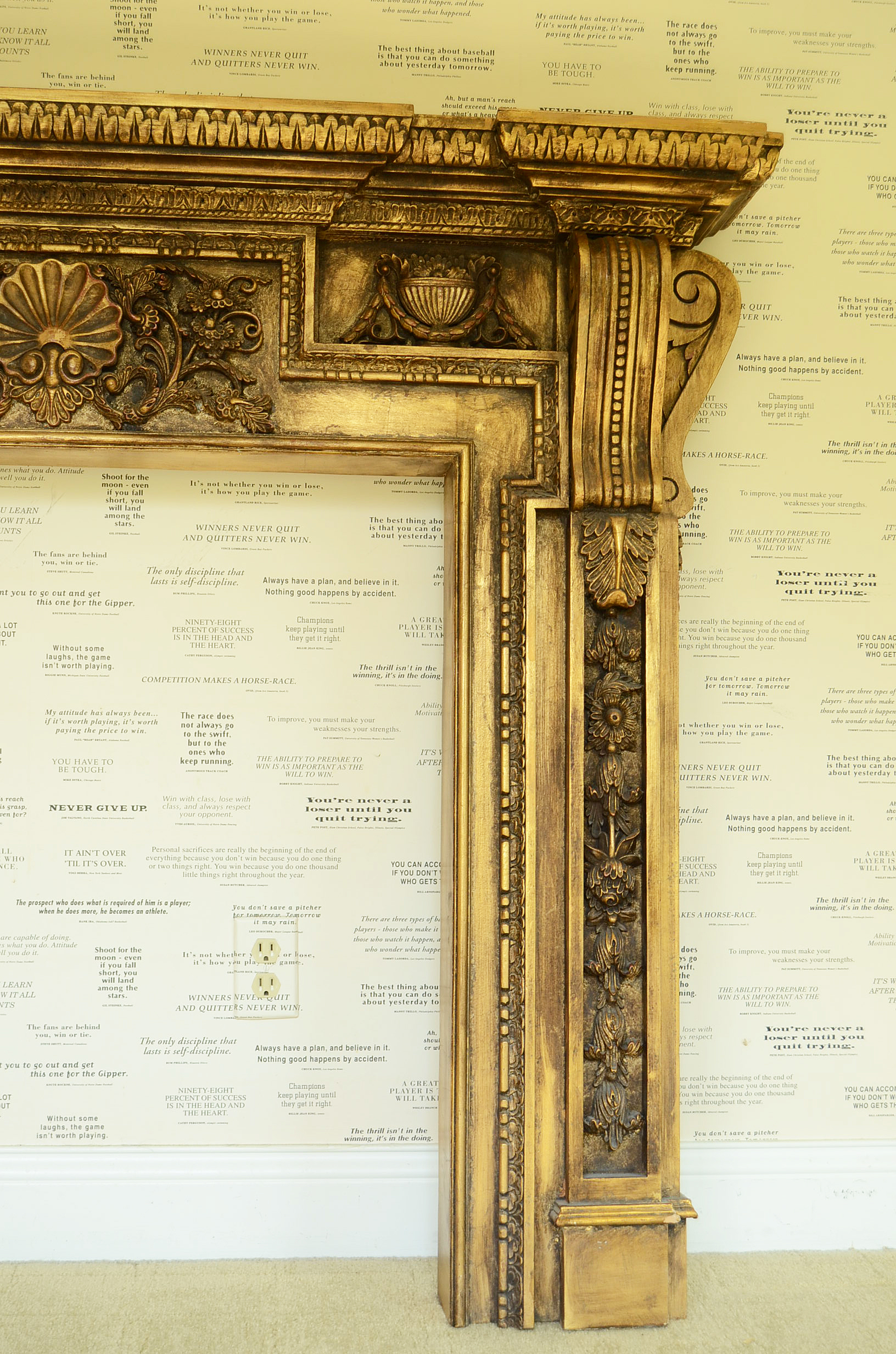Ornate Gilt Carved Fireplace Mantel