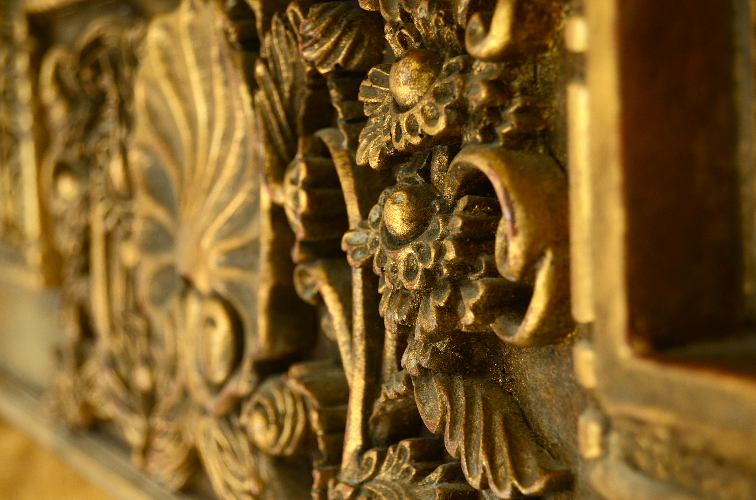 Ornate Gilt Carved Fireplace Mantel