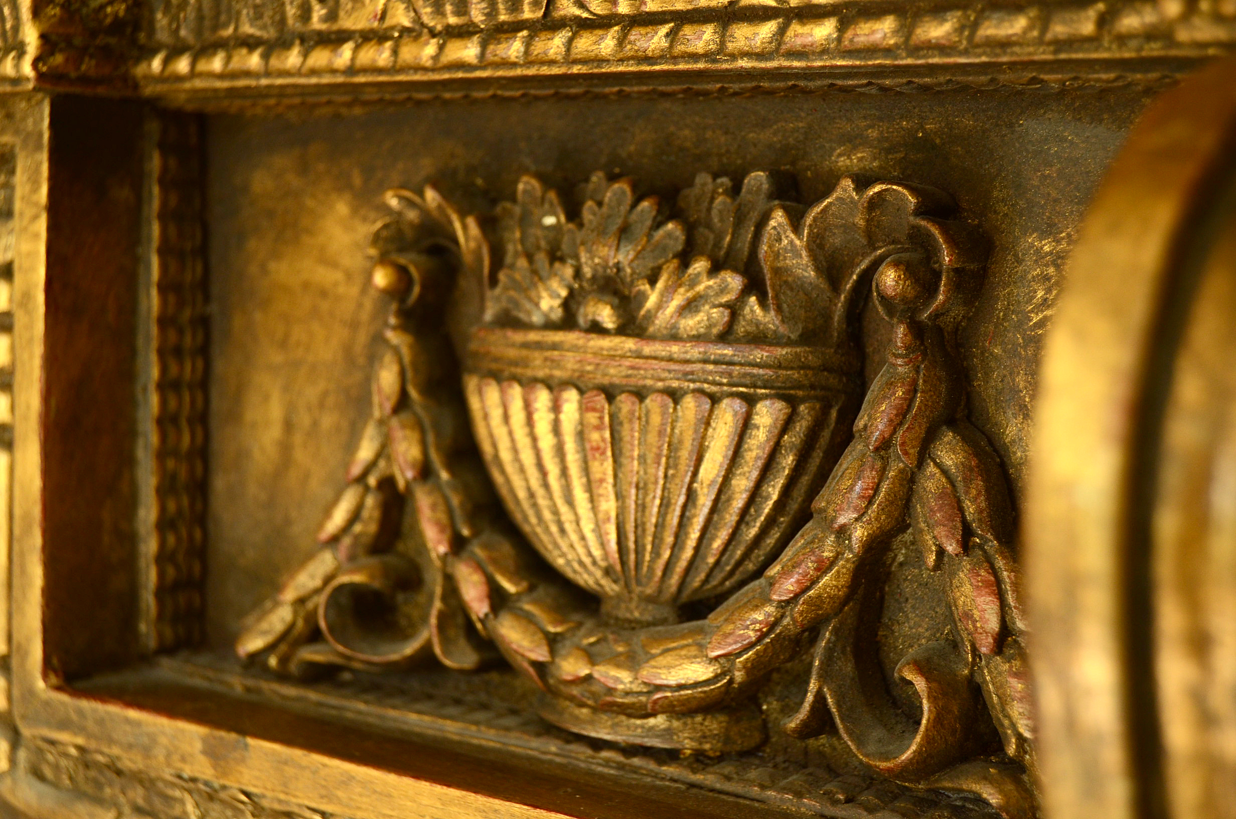 Ornate Gilt Carved Fireplace Mantel