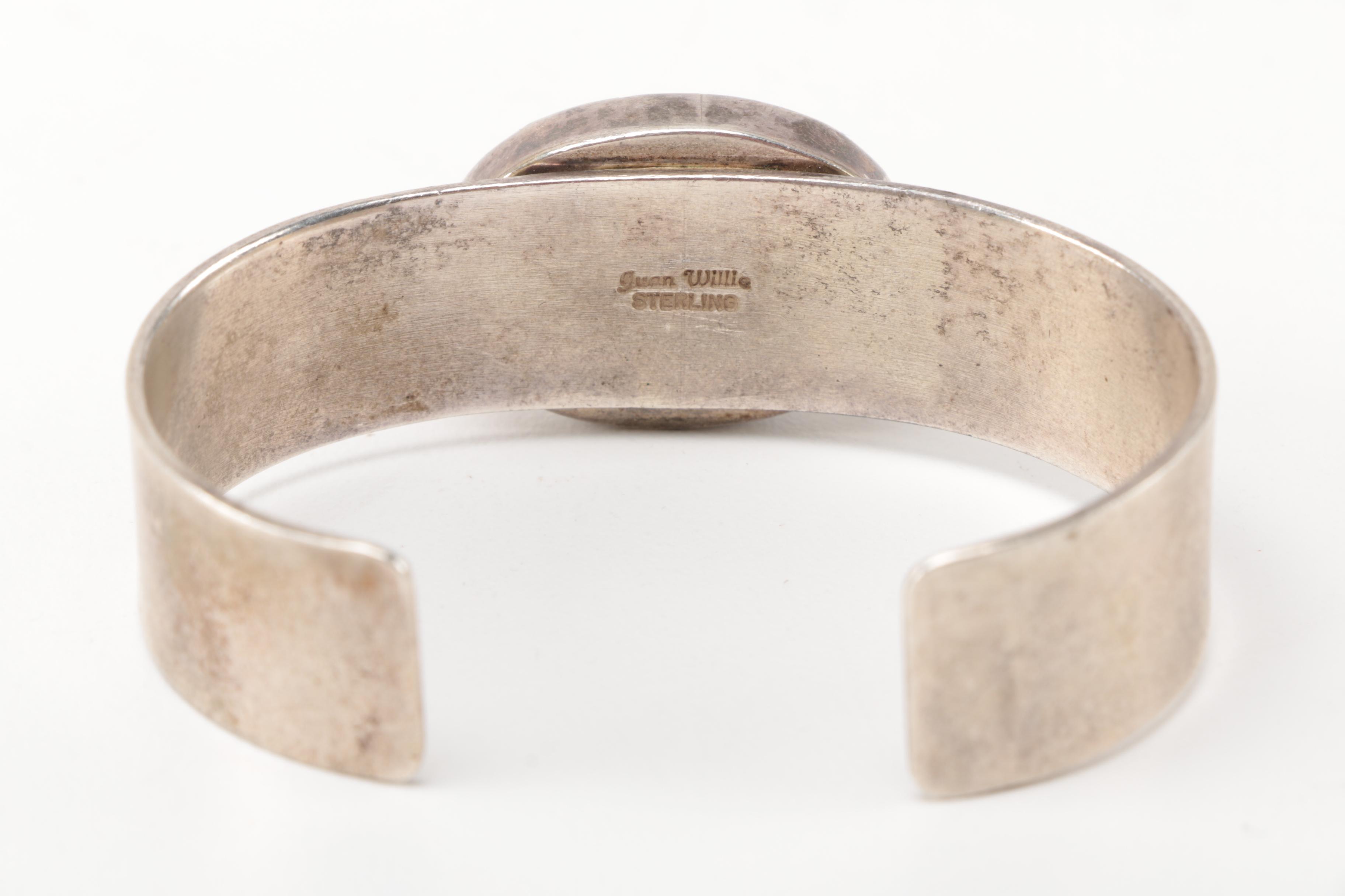 Sterling Silver Juan Willie Navajo Cuff Bracelet