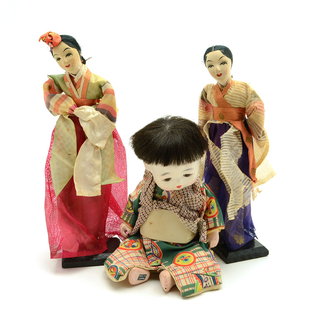 Antique Korean and Japanese Dolls
