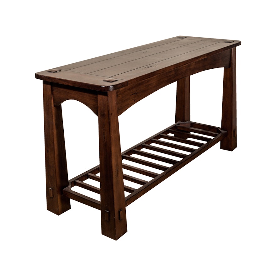 Arts and Crafts Style Walnut Stained  Console Table