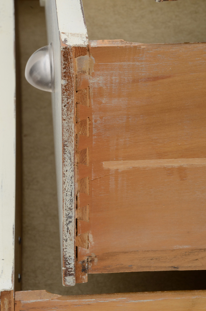 Vintage Cottage Style White Painted Dresser With Mirror