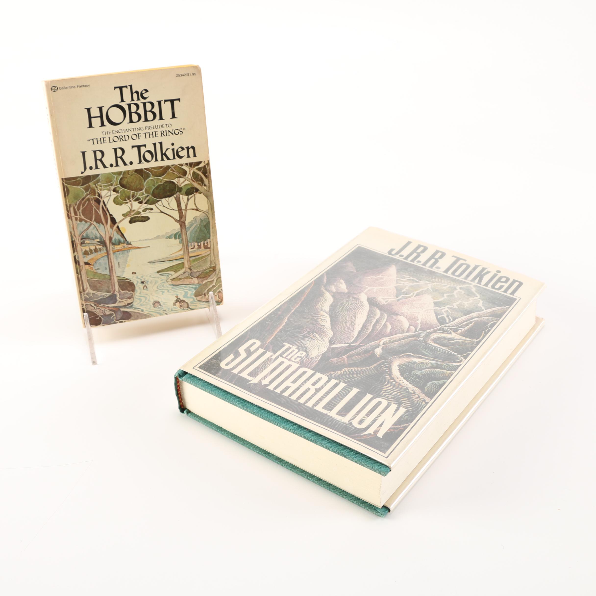 1977 First American Edition "The Silmarillion" and 1977 "The Hobbit" by J.R.R. Tolkien