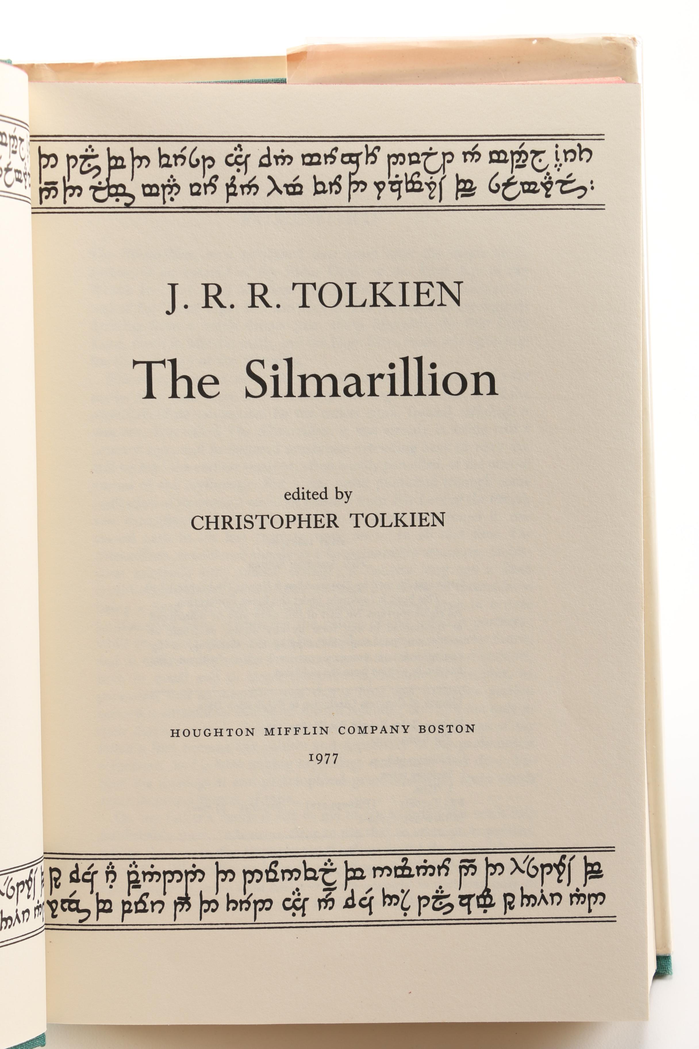 1977 First American Edition "The Silmarillion" and 1977 "The Hobbit" by J.R.R. Tolkien