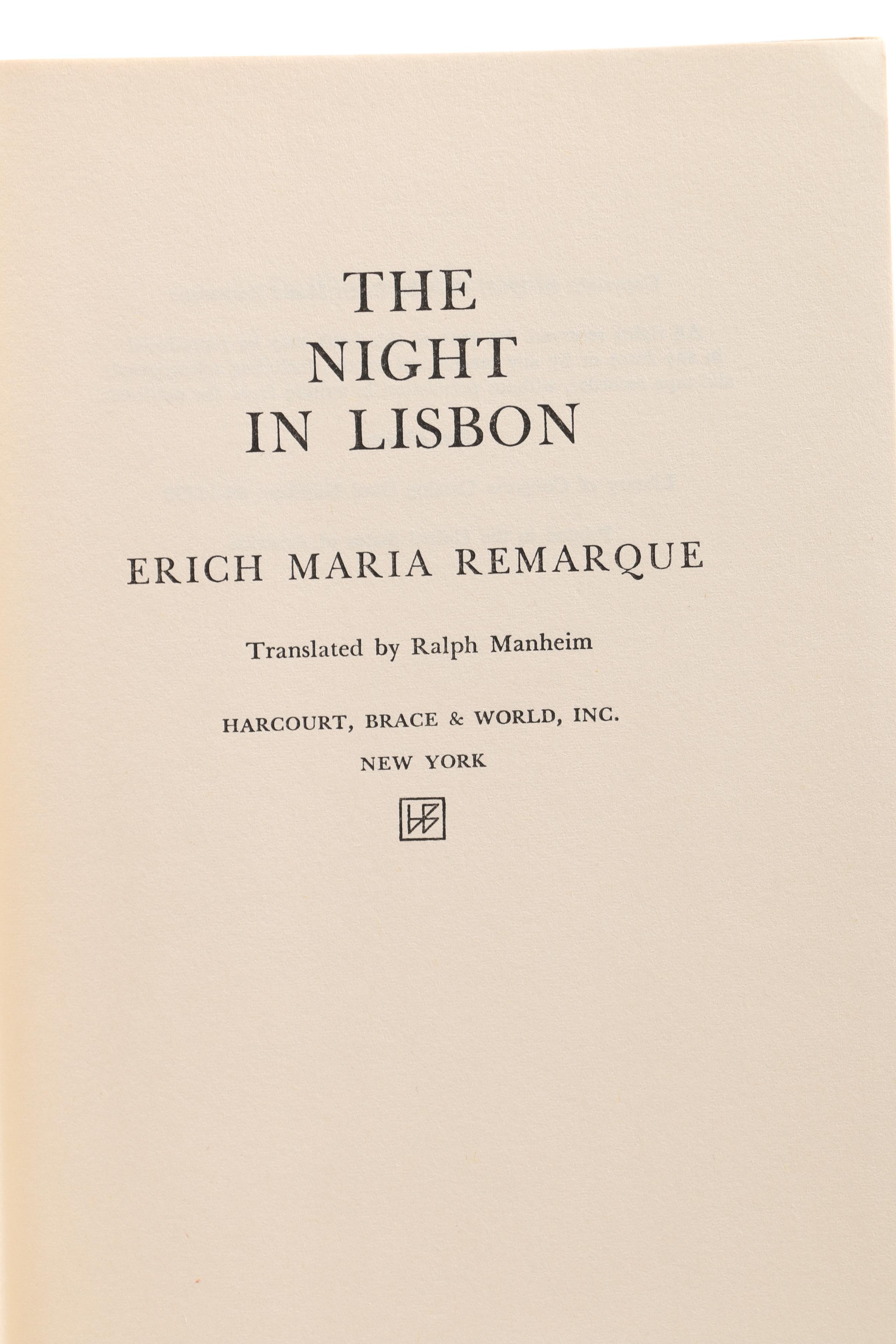 First Edition "The Night in Lisbon" and "The Black Obelisk" by Erich Maria Remarque