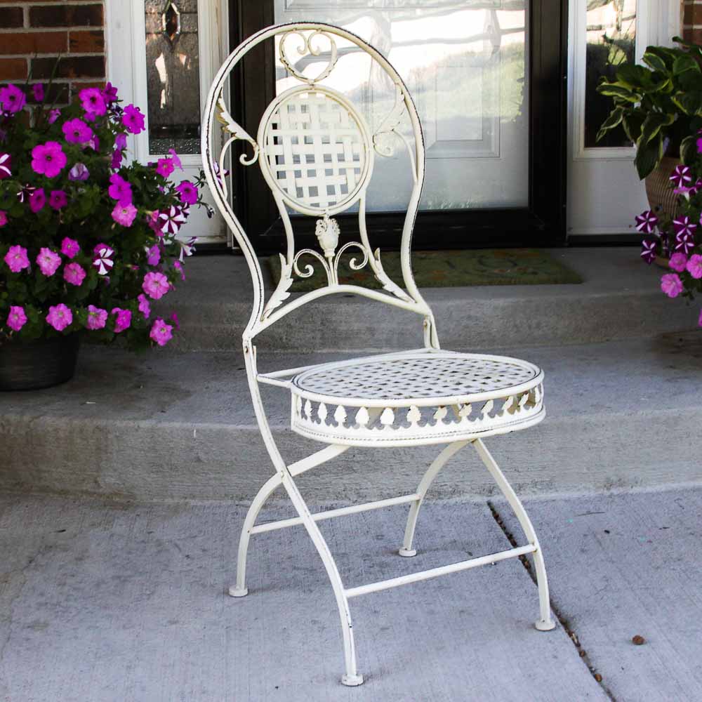 Formal Garden Chair with Ornate Design