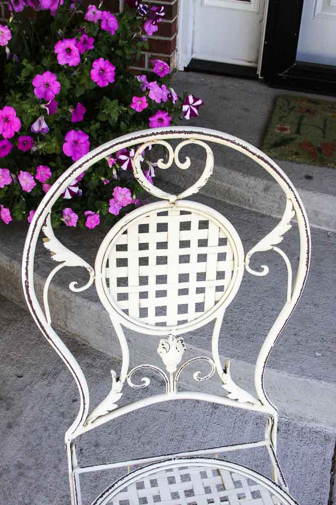 Formal Garden Chair with Ornate Design