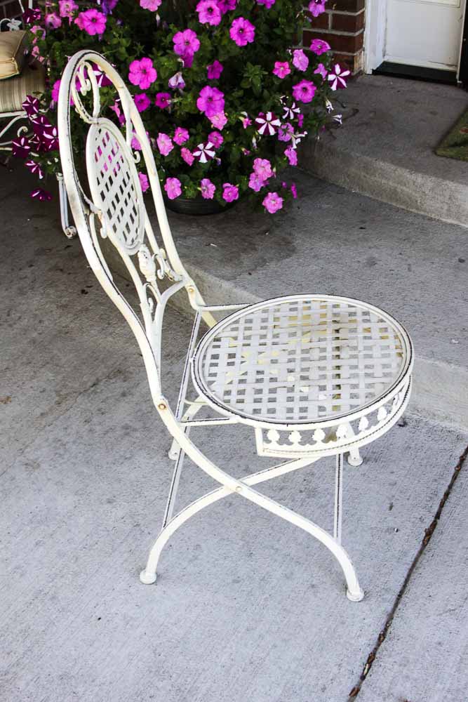 Formal Garden Chair with Ornate Design