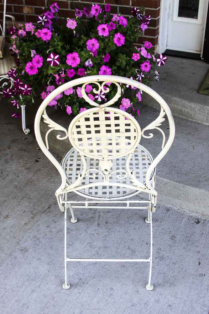 Formal Garden Chair with Ornate Design