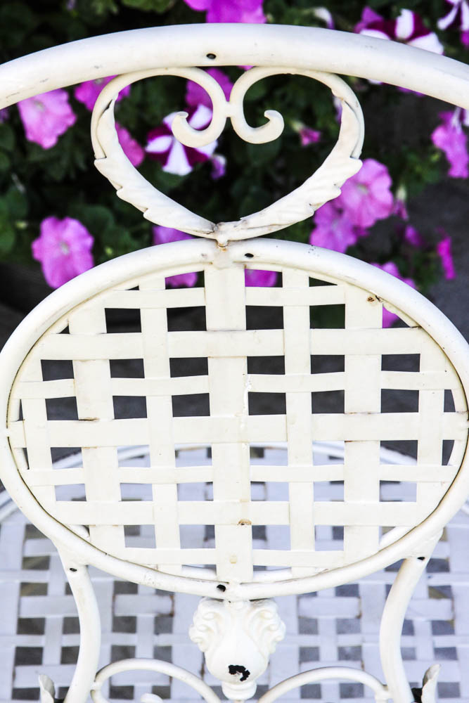 Formal Garden Chair with Ornate Design