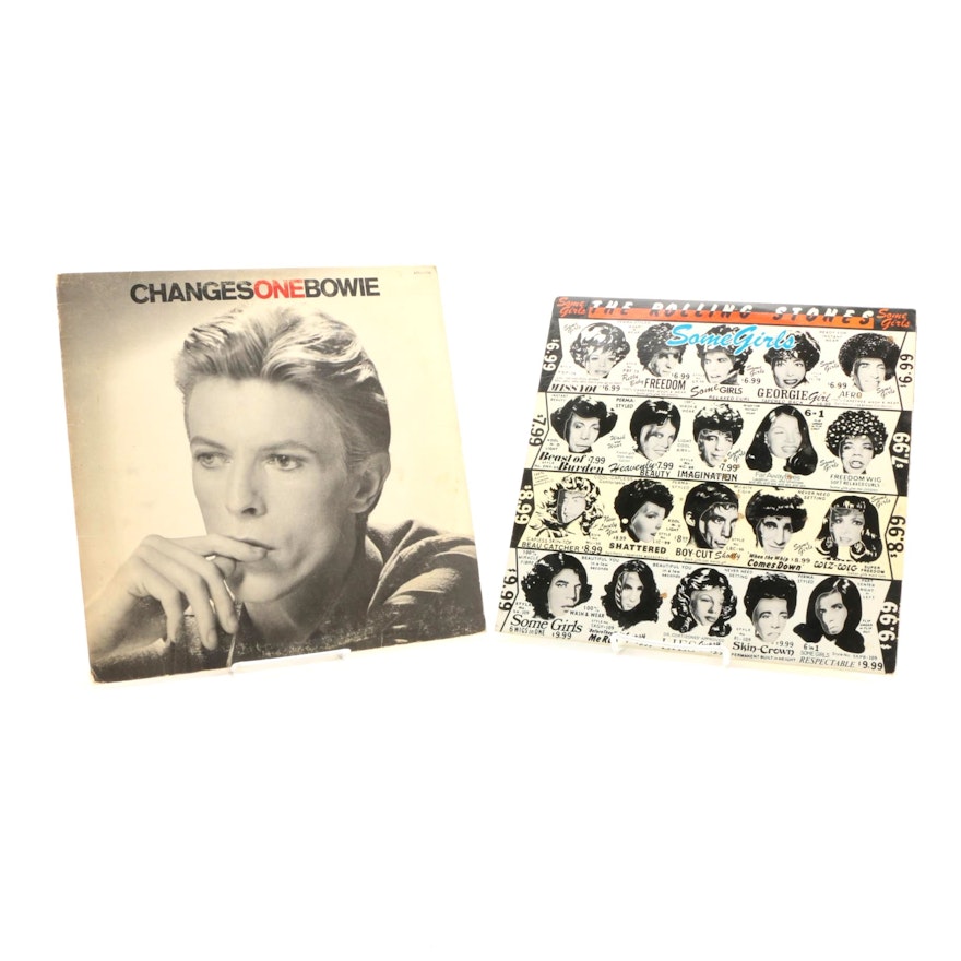1970s David Bowie and Rolling Stones LPs