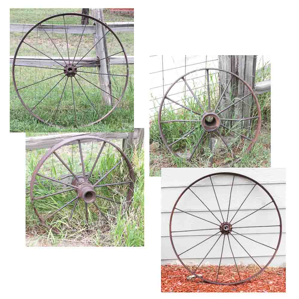 Collection of Antique Cast Iron Wheels