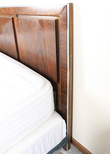 Vintage Mahogany Headboard and Side Table