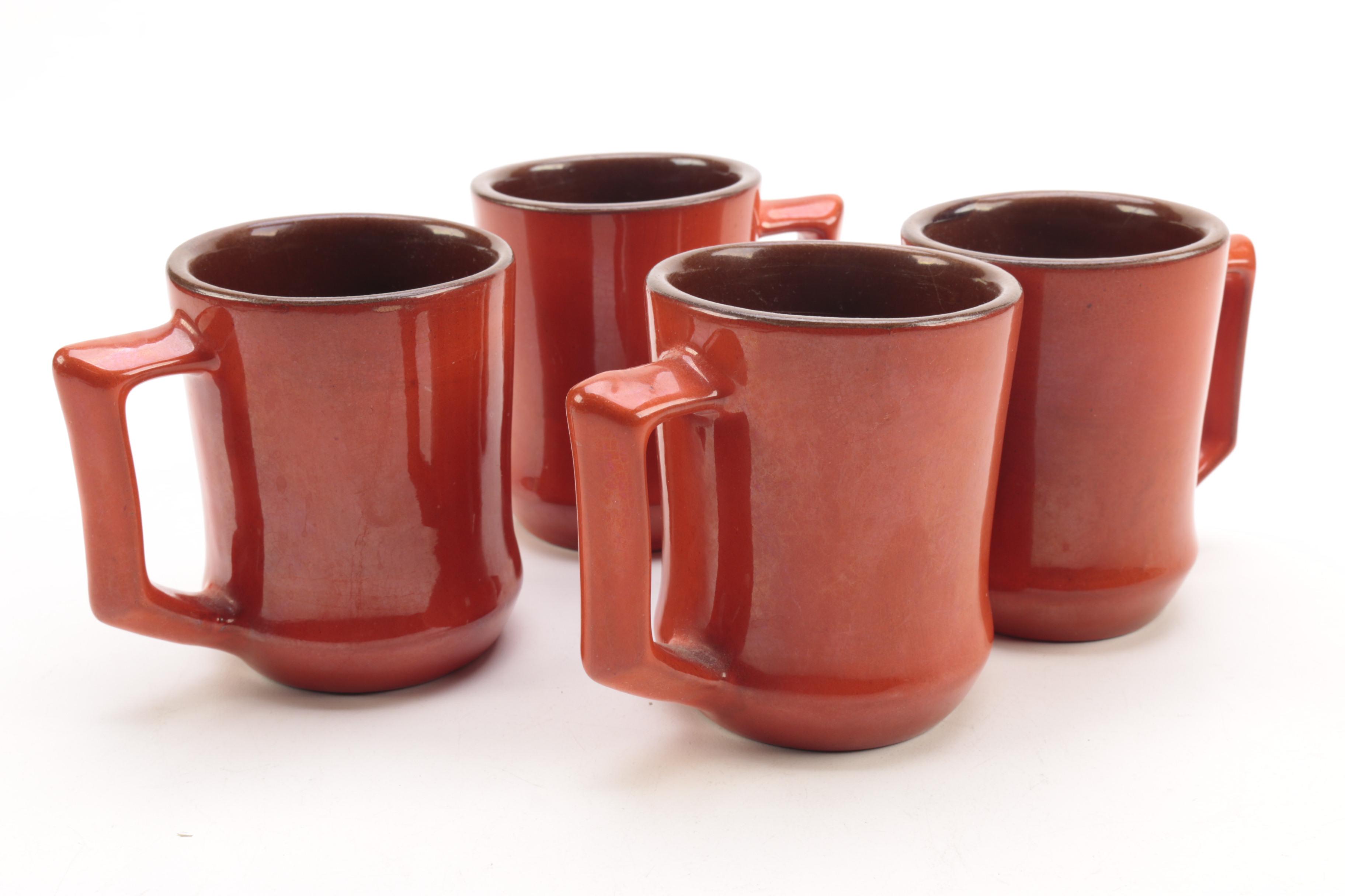 Frankoma Red Sapulpa Clay  Mugs