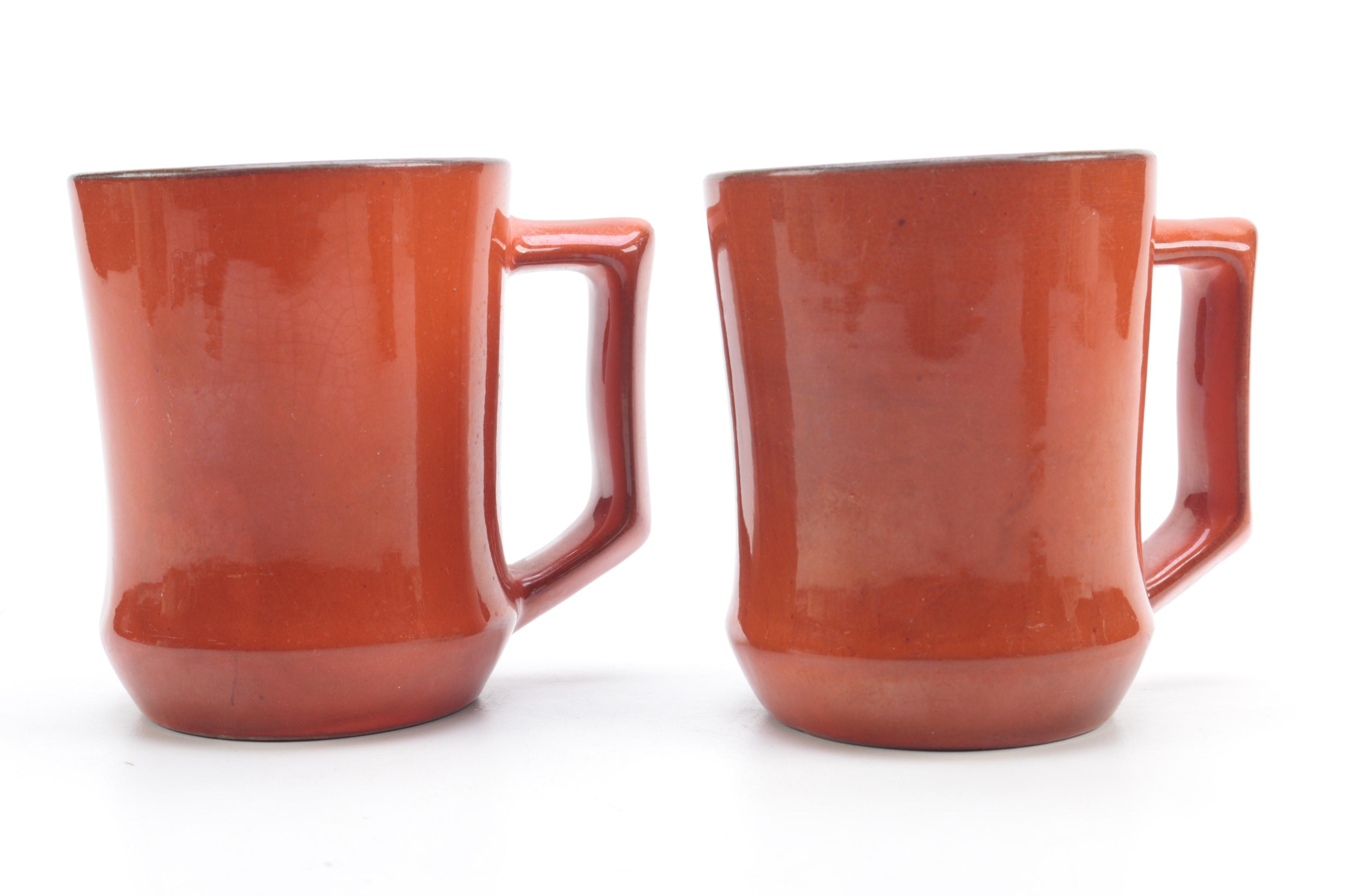 Frankoma Red Sapulpa Clay  Mugs