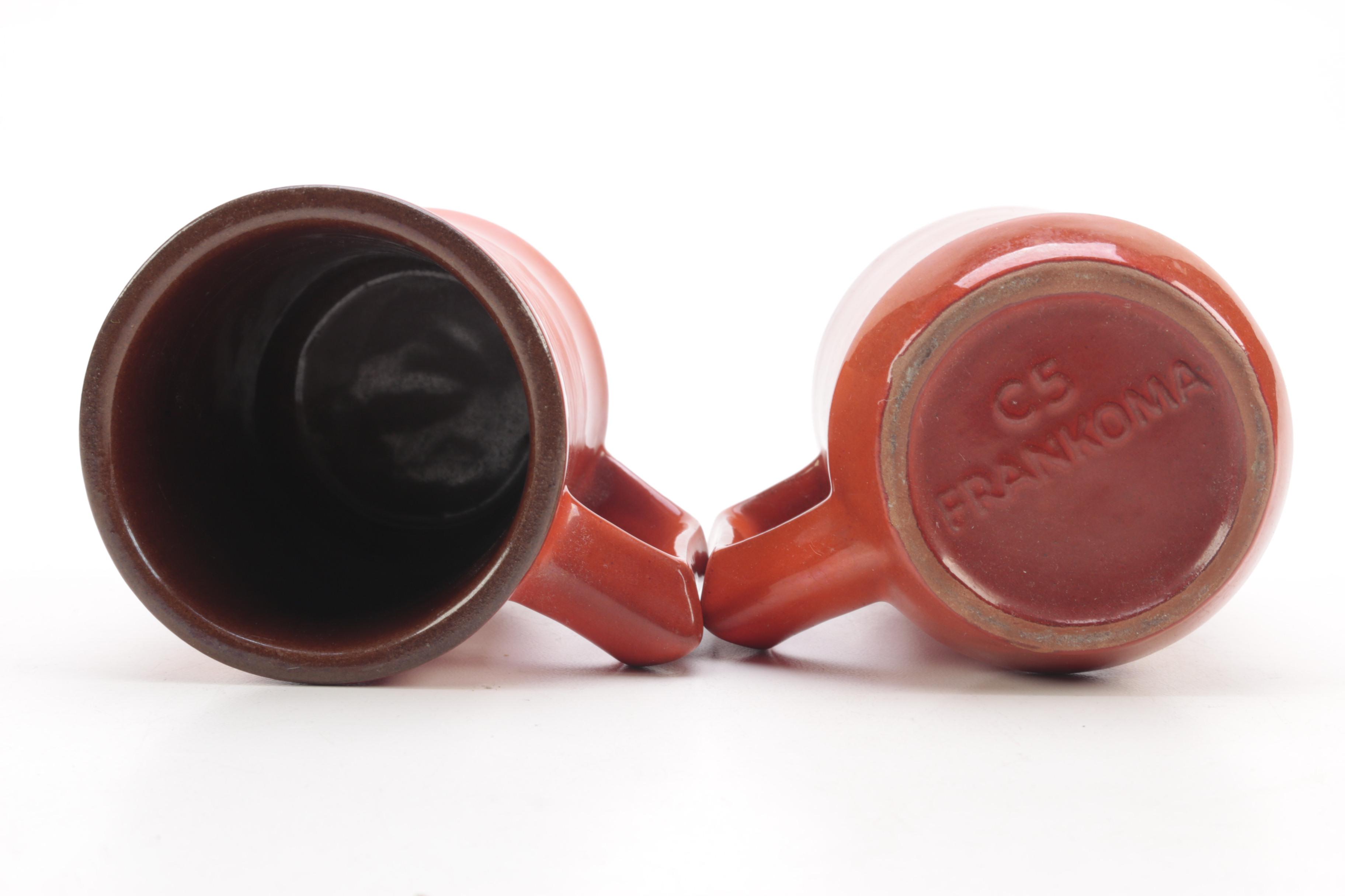 Frankoma Red Sapulpa Clay  Mugs