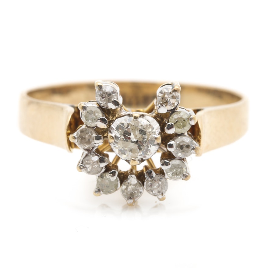 14K Yellow Gold Diamond Ring