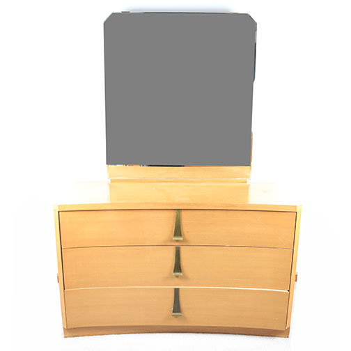 Art Deco Style Curve Front Dresser With Mirror by Sieling Modern