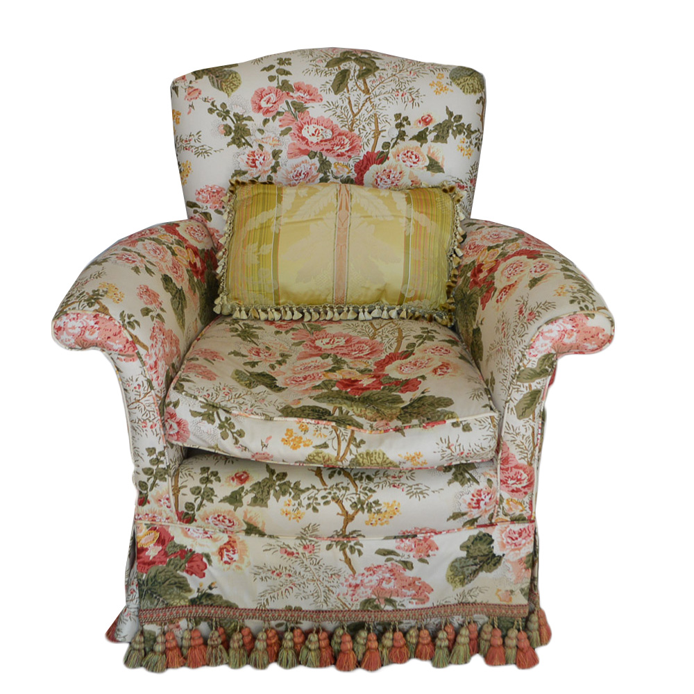 Upholstered Floral Club Chair