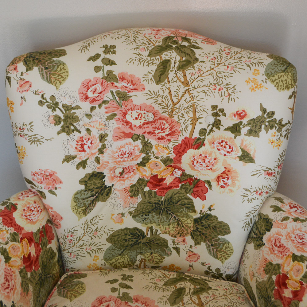 Upholstered Floral Club Chair