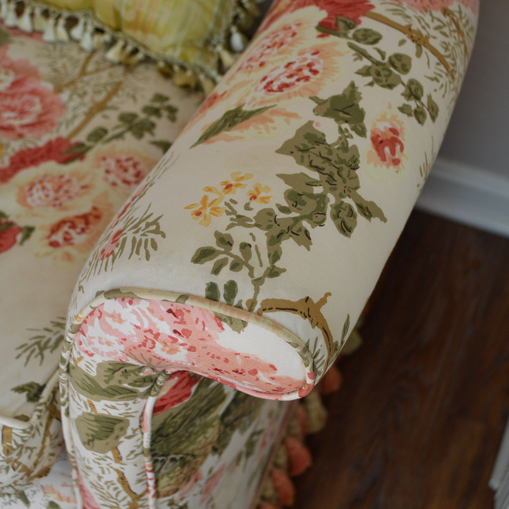 Upholstered Floral Club Chair
