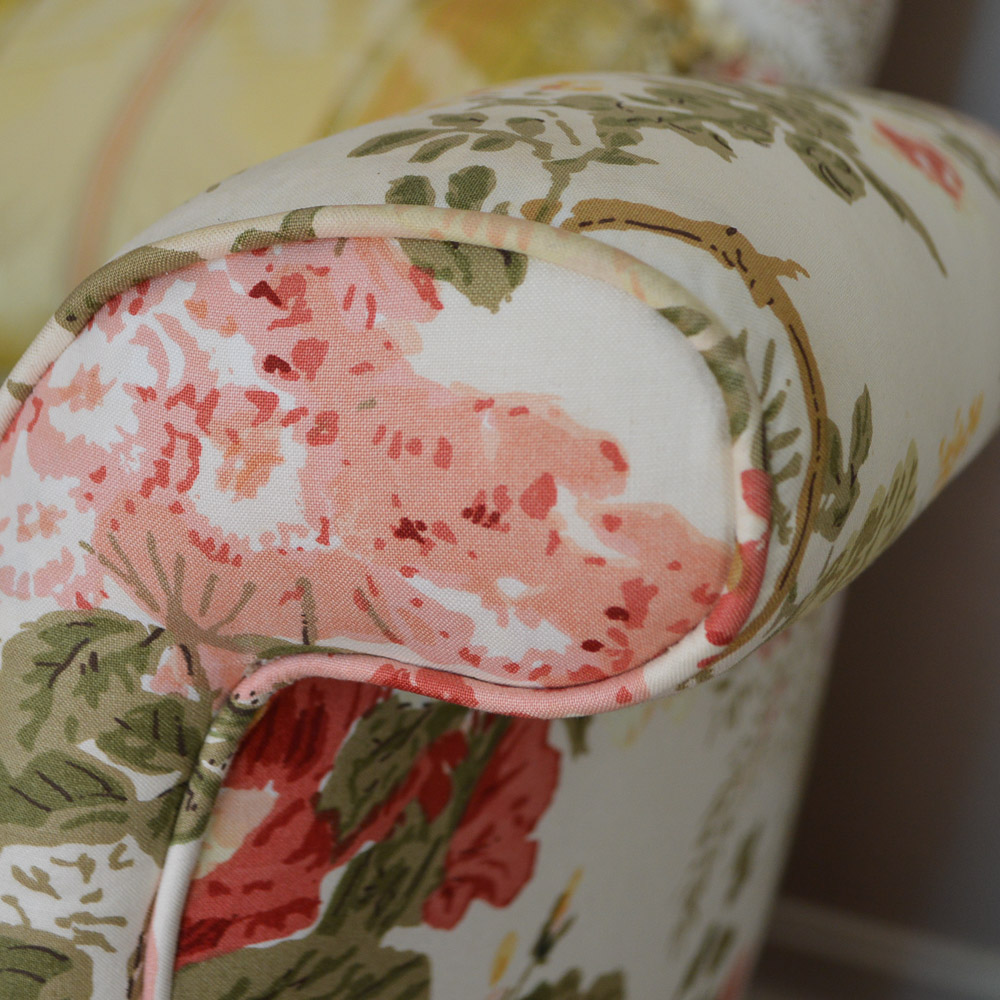 Upholstered Floral Club Chair