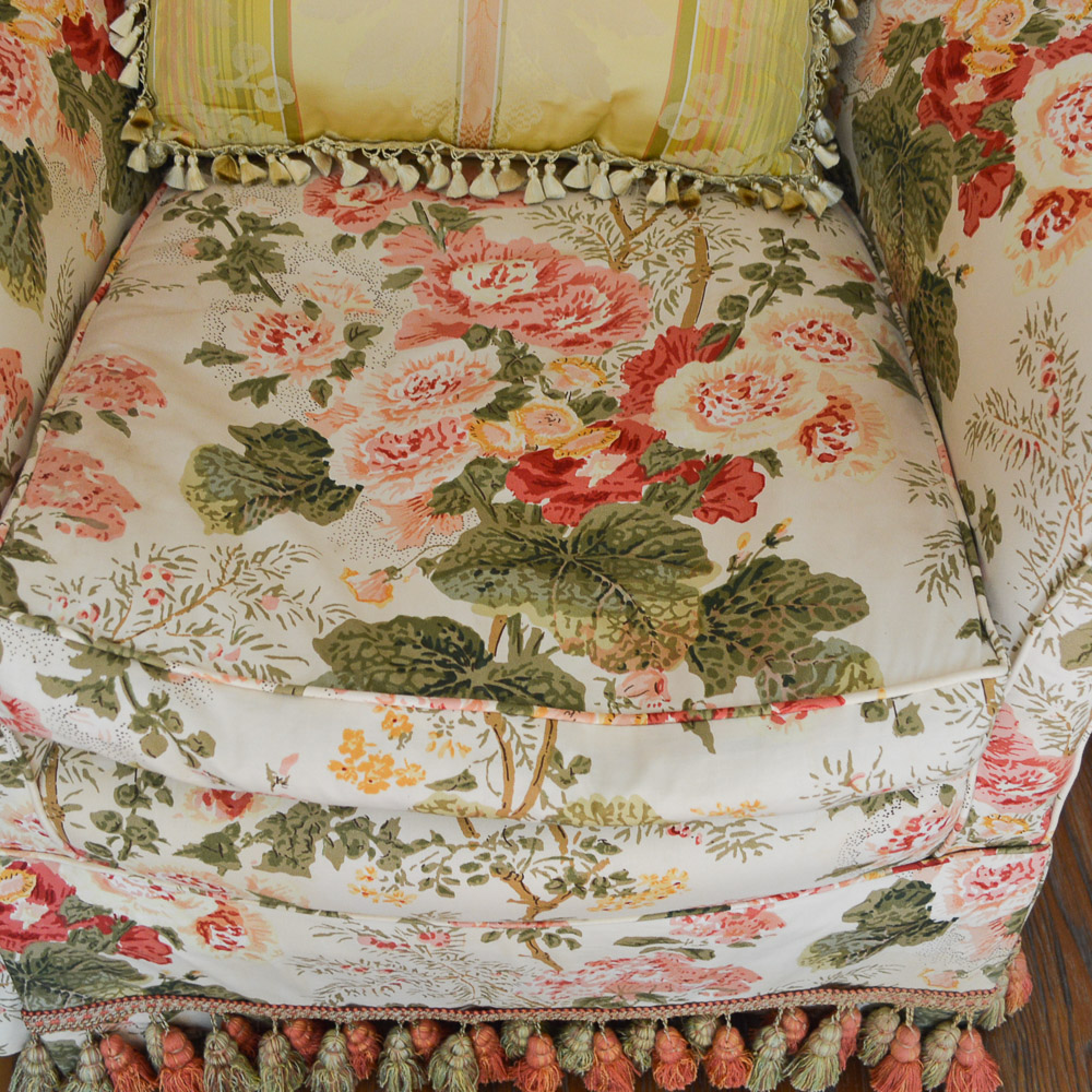 Upholstered Floral Club Chair
