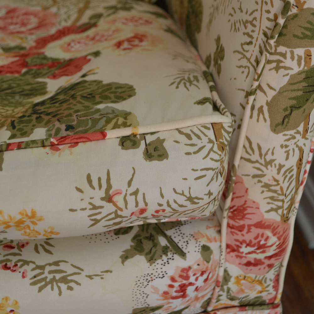 Upholstered Floral Club Chair