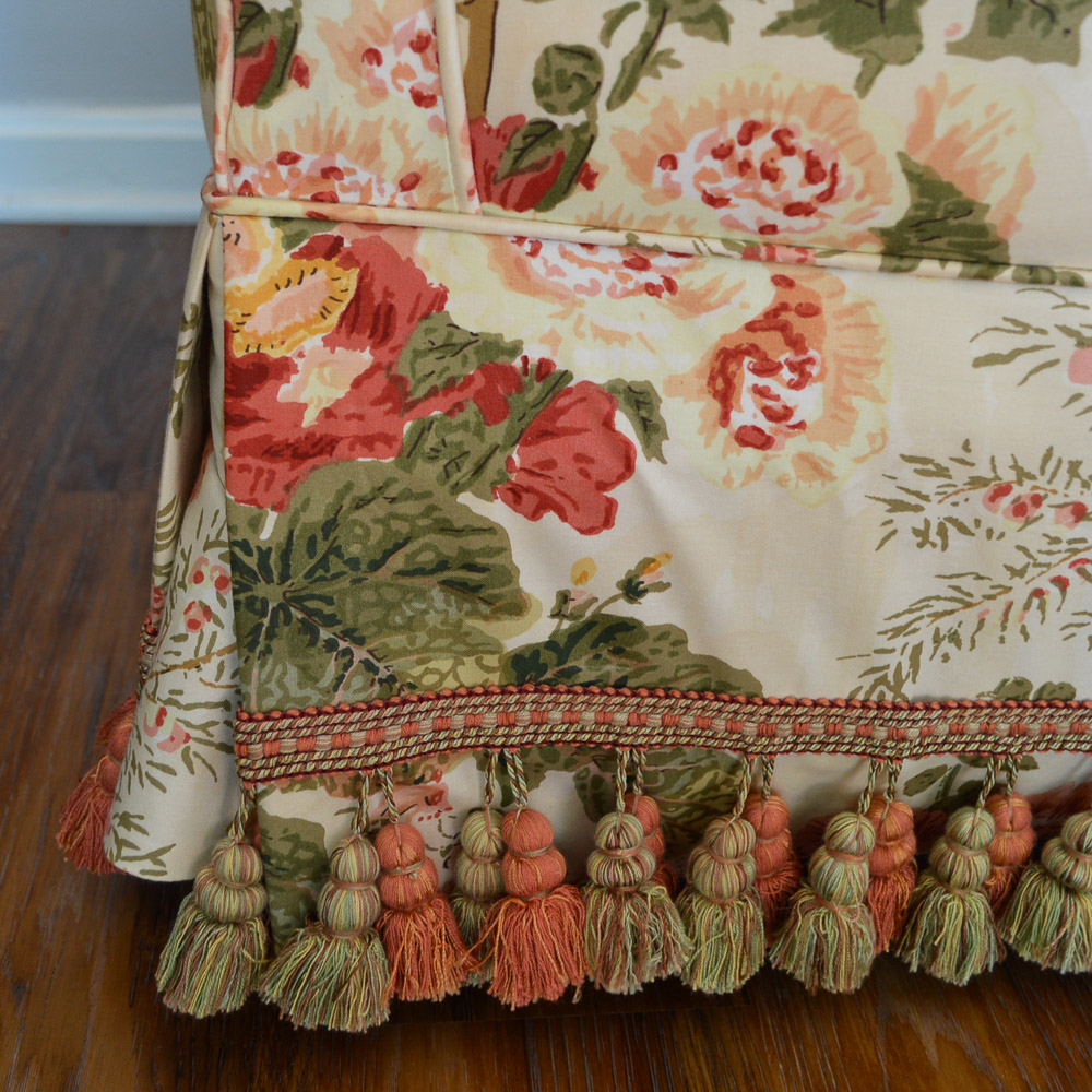 Upholstered Floral Club Chair