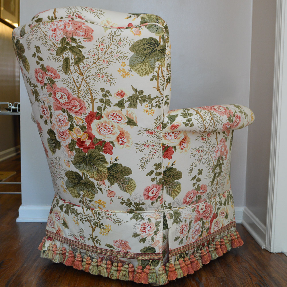 Upholstered Floral Club Chair