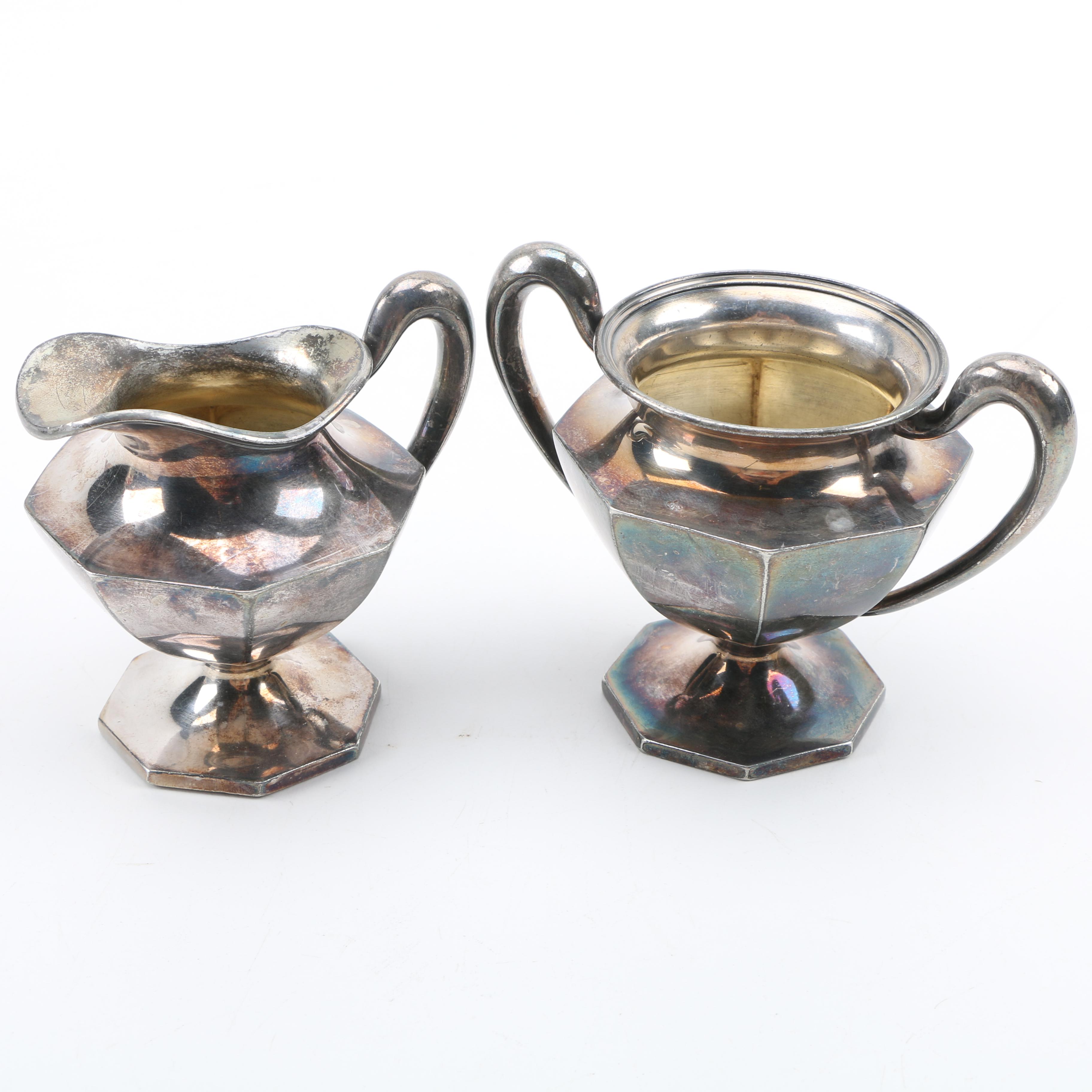 Silver Plated Superior Silver Creamer and Sugar Set