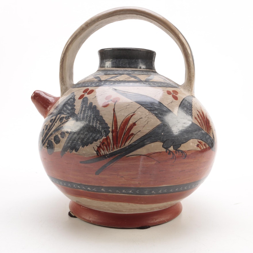 Handbuilt Mexican Tonala Stoneware Teapot