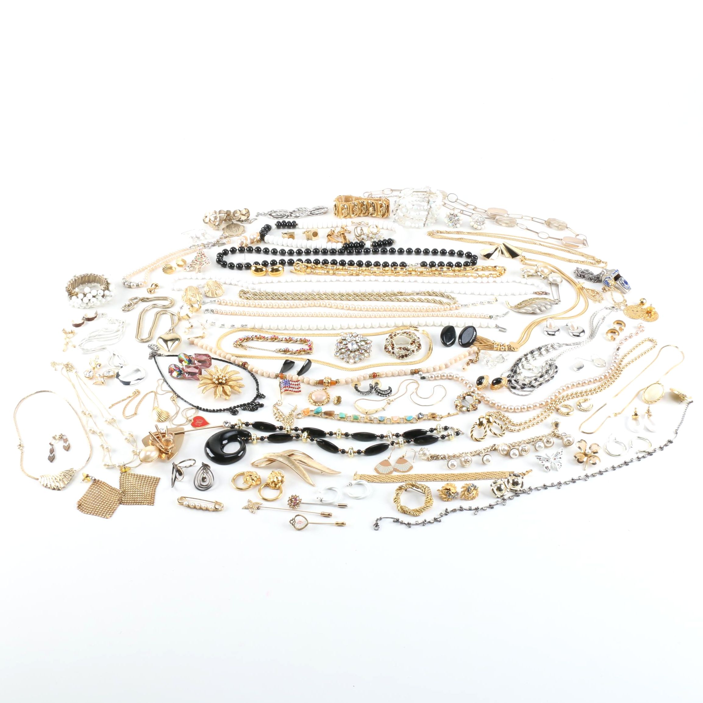 Assorted Costume Jewelry Including Crown Trifari