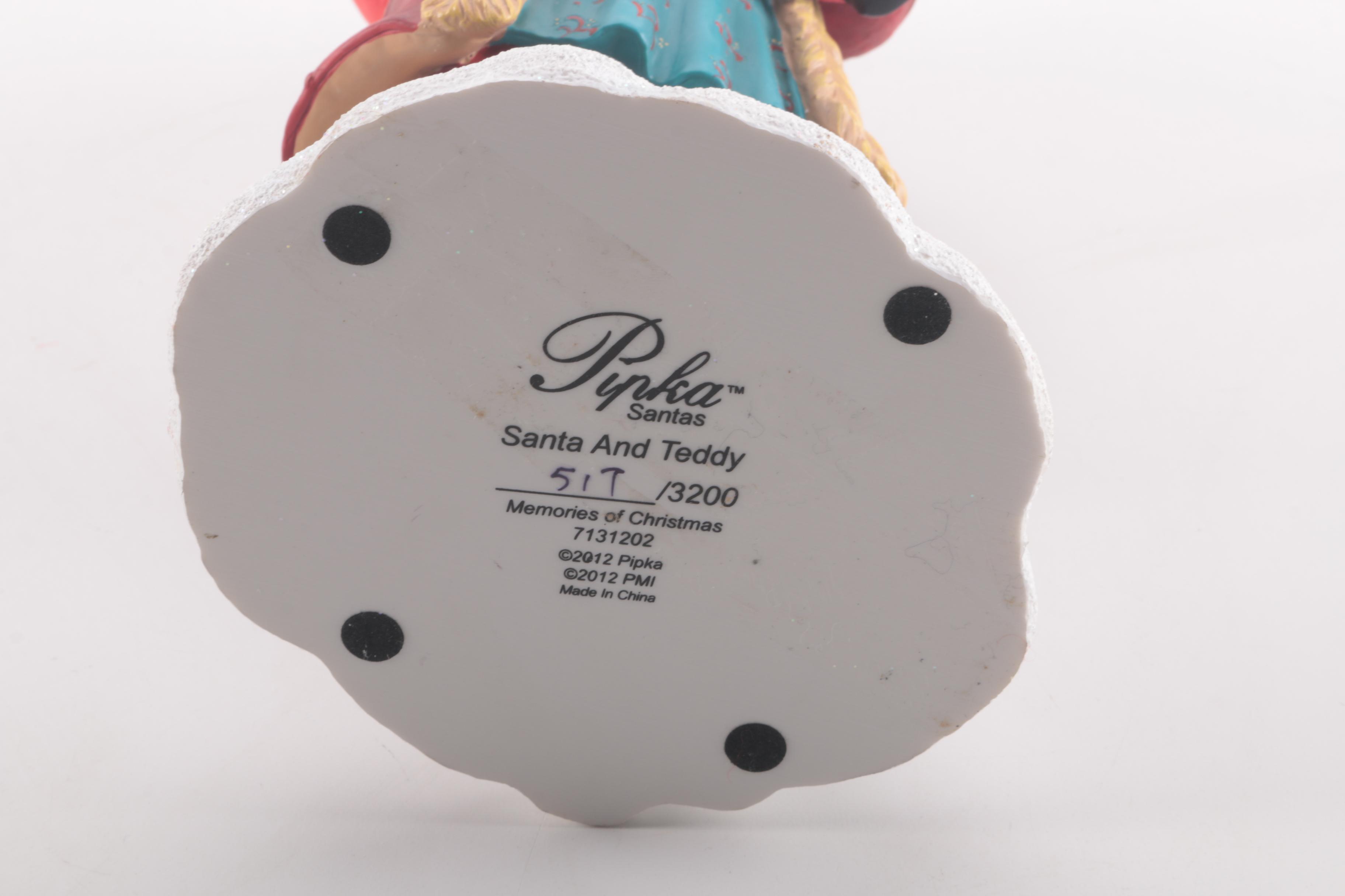 Limited Edition Pipka "Santa and Teddy" Resin Figurine