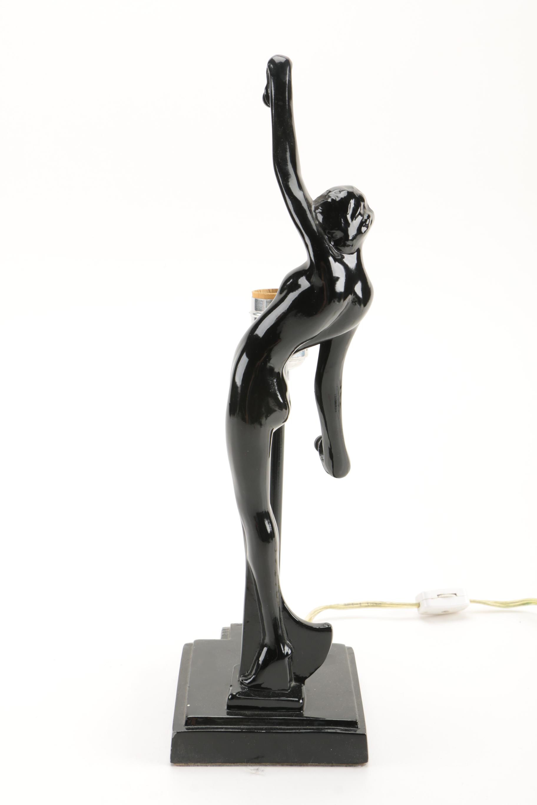Vintage Art Deco Style Frankart Sarsaparilla Black Lamp