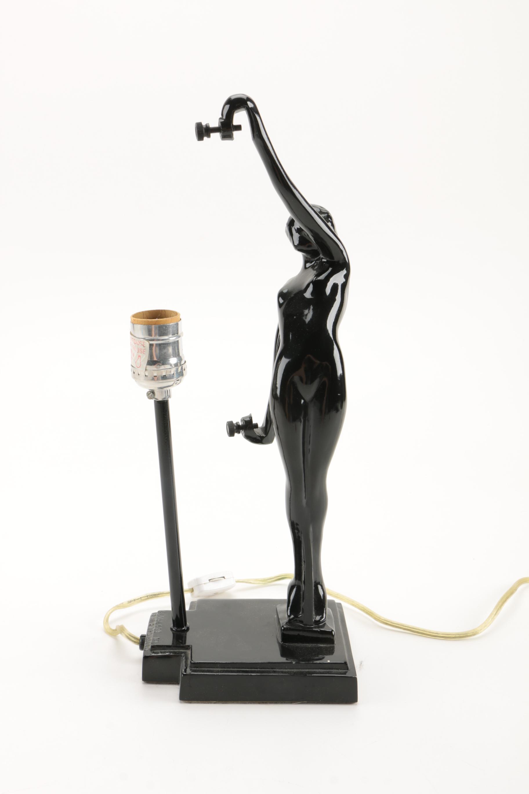 Vintage Art Deco Style Frankart Sarsaparilla Black Lamp