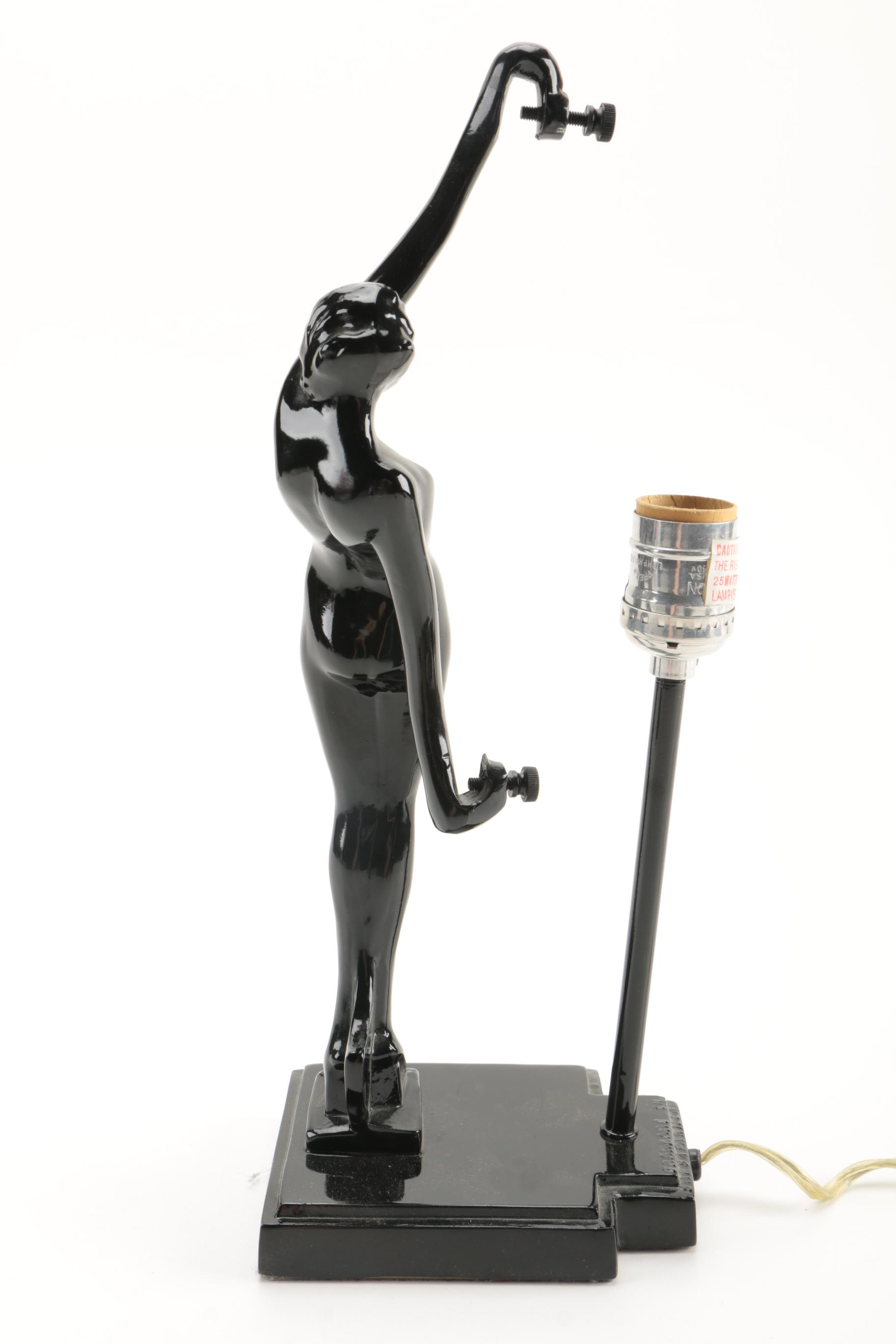 Vintage Art Deco Style Frankart Sarsaparilla Black Lamp