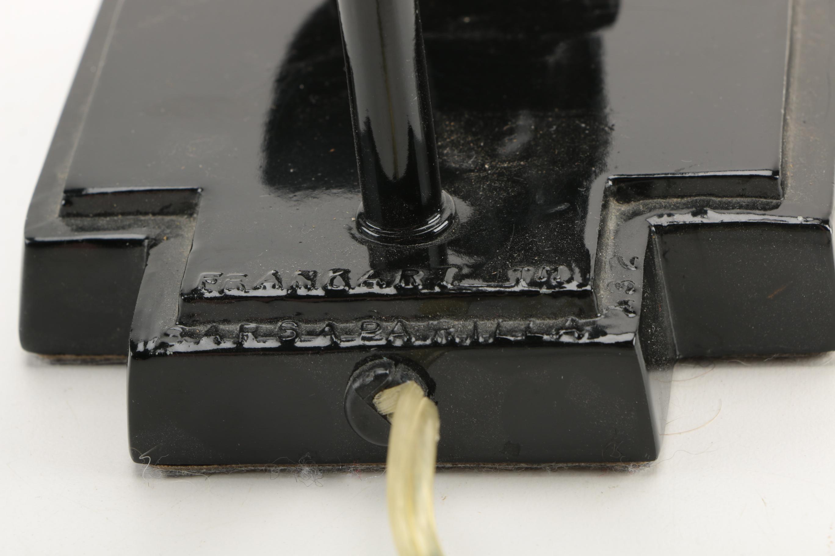 Vintage Art Deco Style Frankart Sarsaparilla Black Lamp