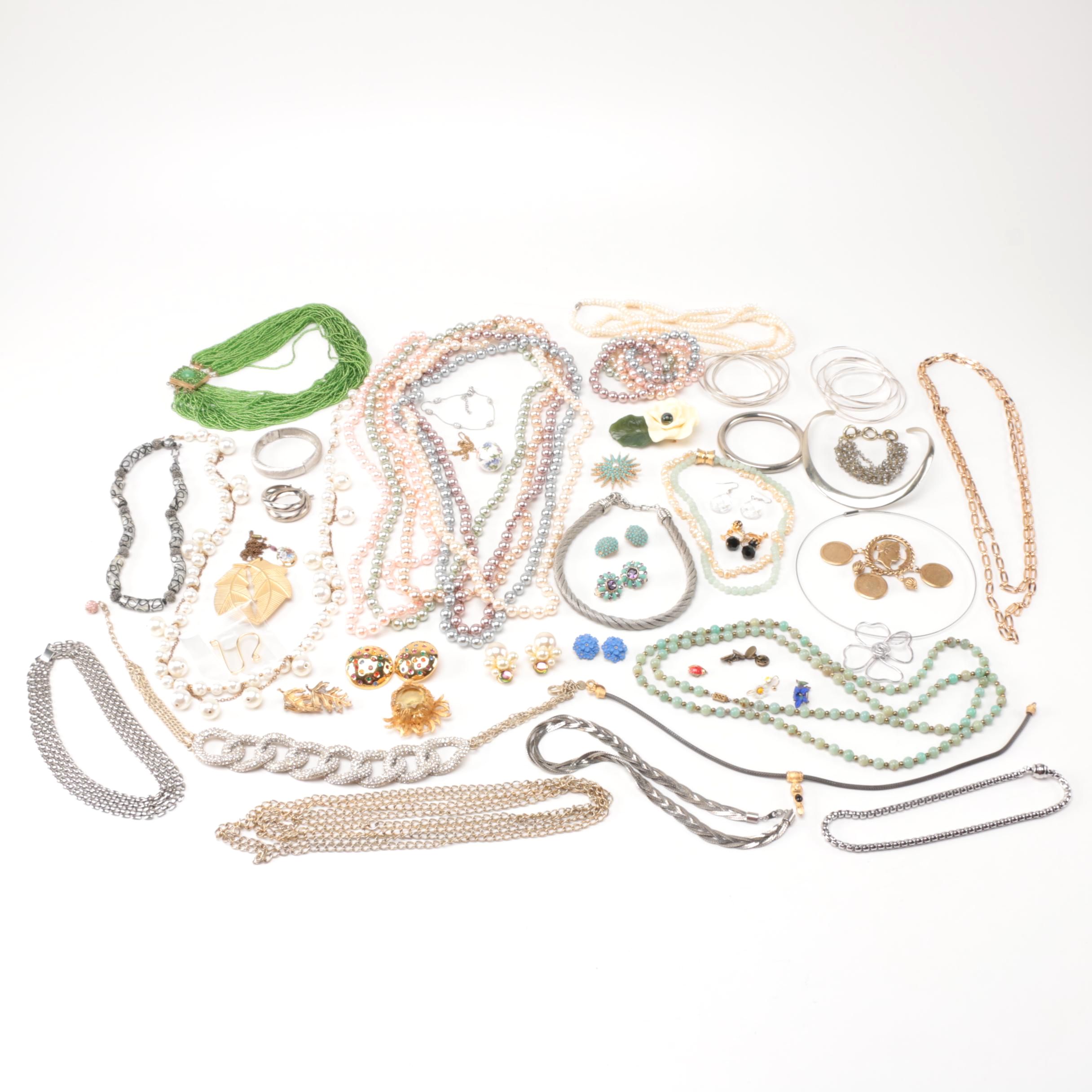 Assorted Costume Jewelry Including Jomaz and Hobe