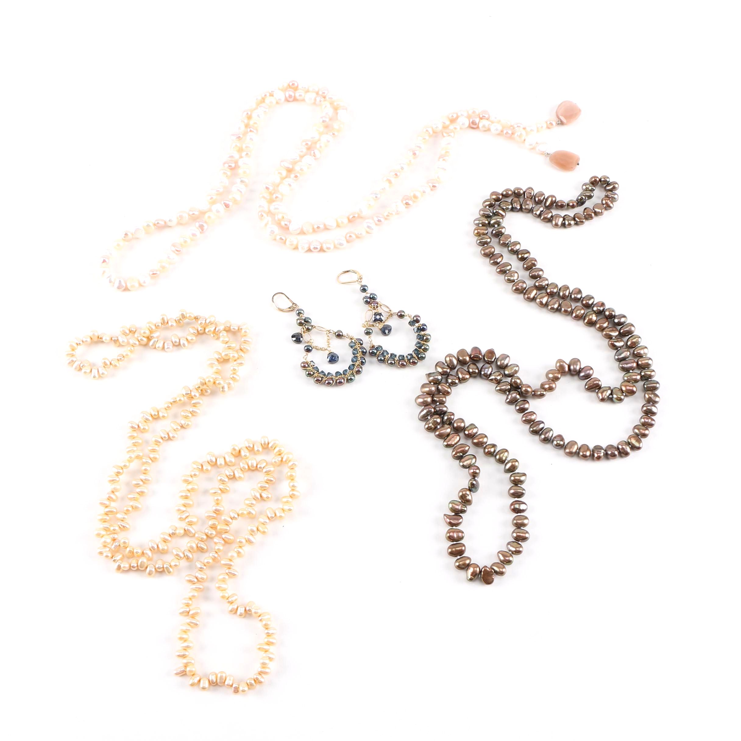 Cultured Pearl Necklaces and Earrings