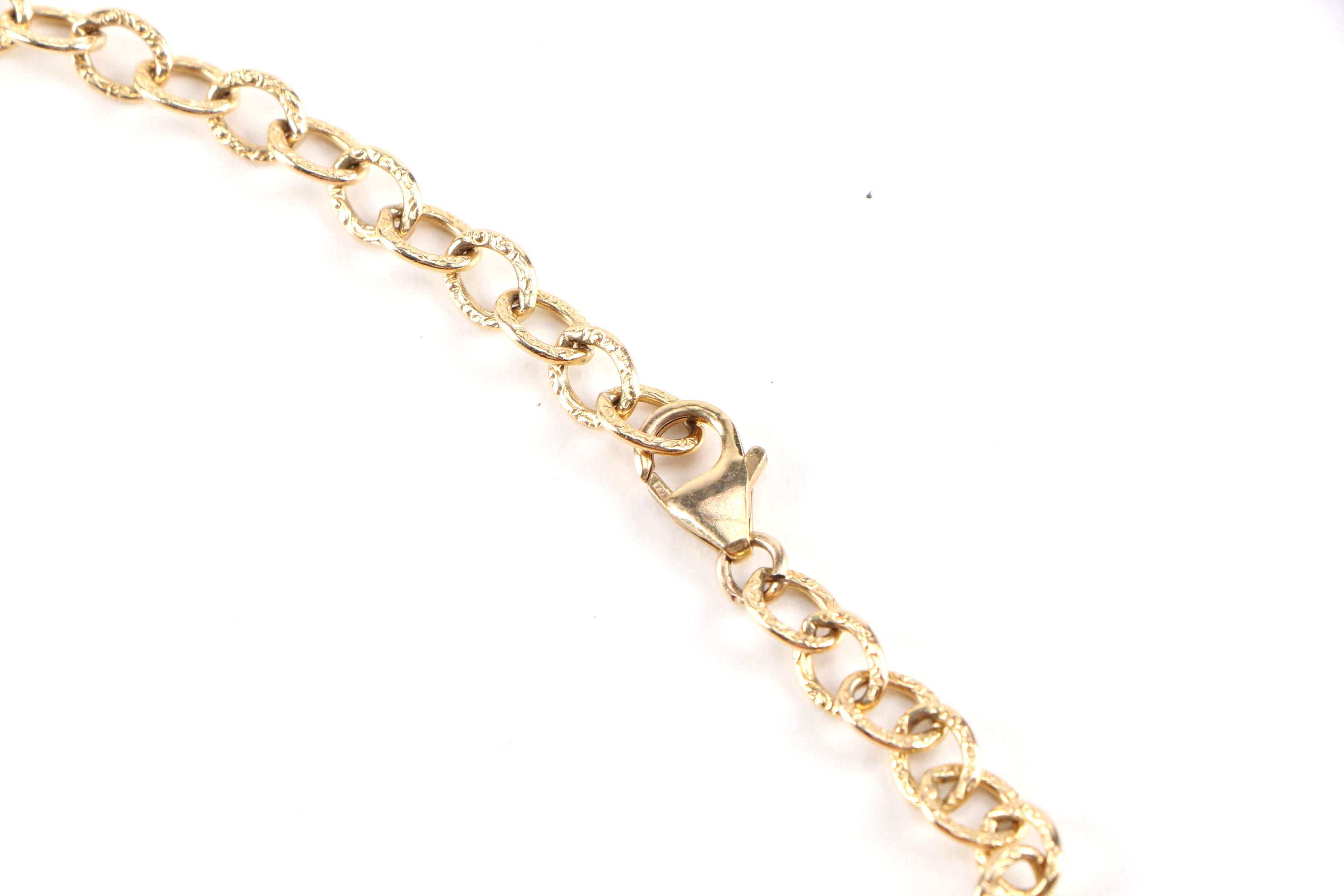 Gold Fillled and Agate Necklace With Glass Crystal Pendant