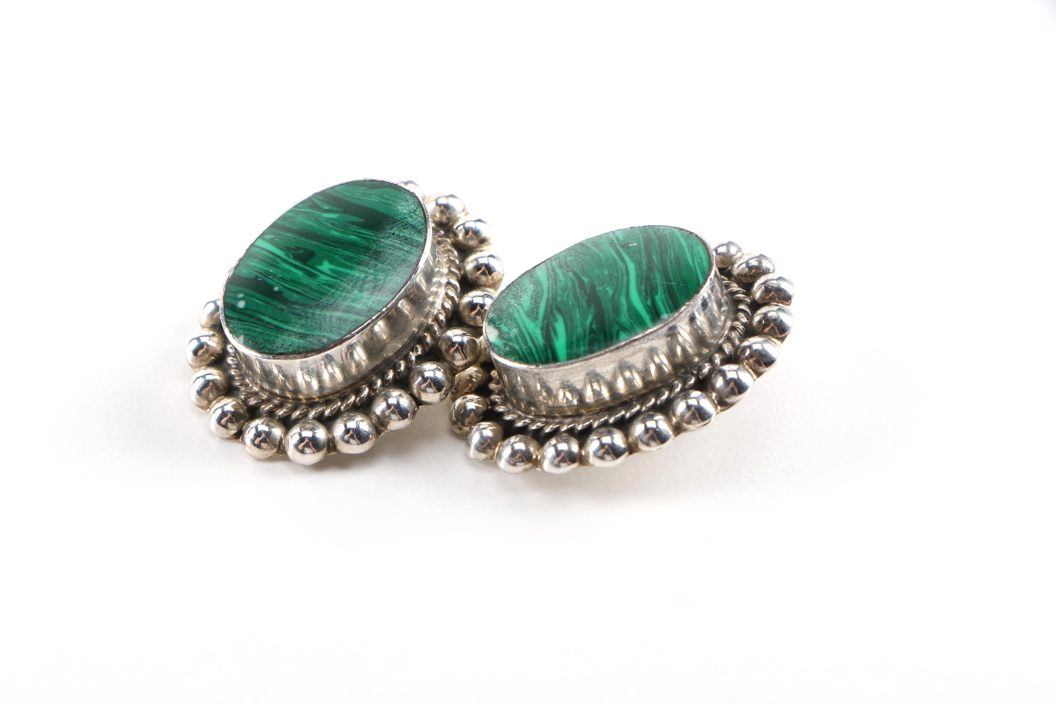 Sterling Silver Taxco Earrings and Brooch