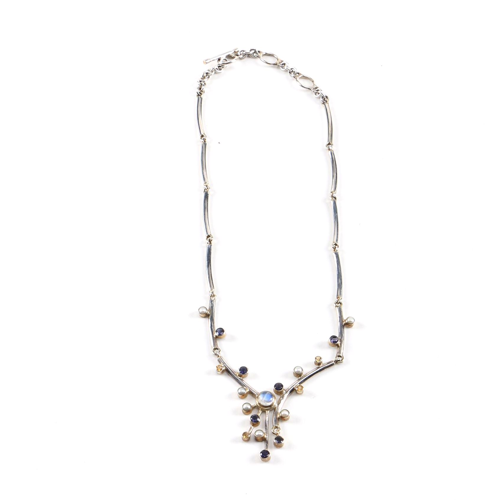 Sterling Silver and Gemstone Necklace