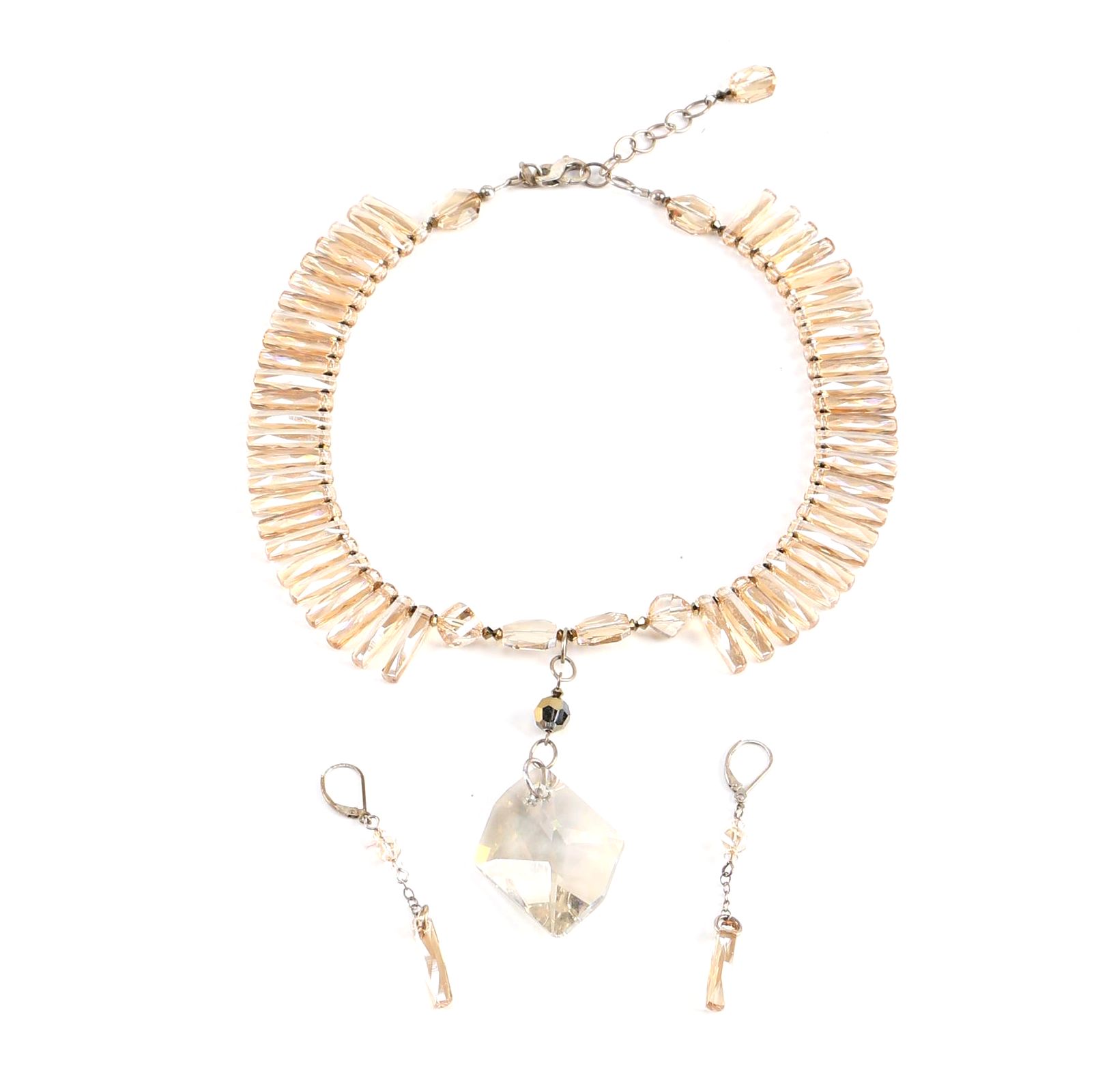 Sterling Silver Crystal Demi Parure