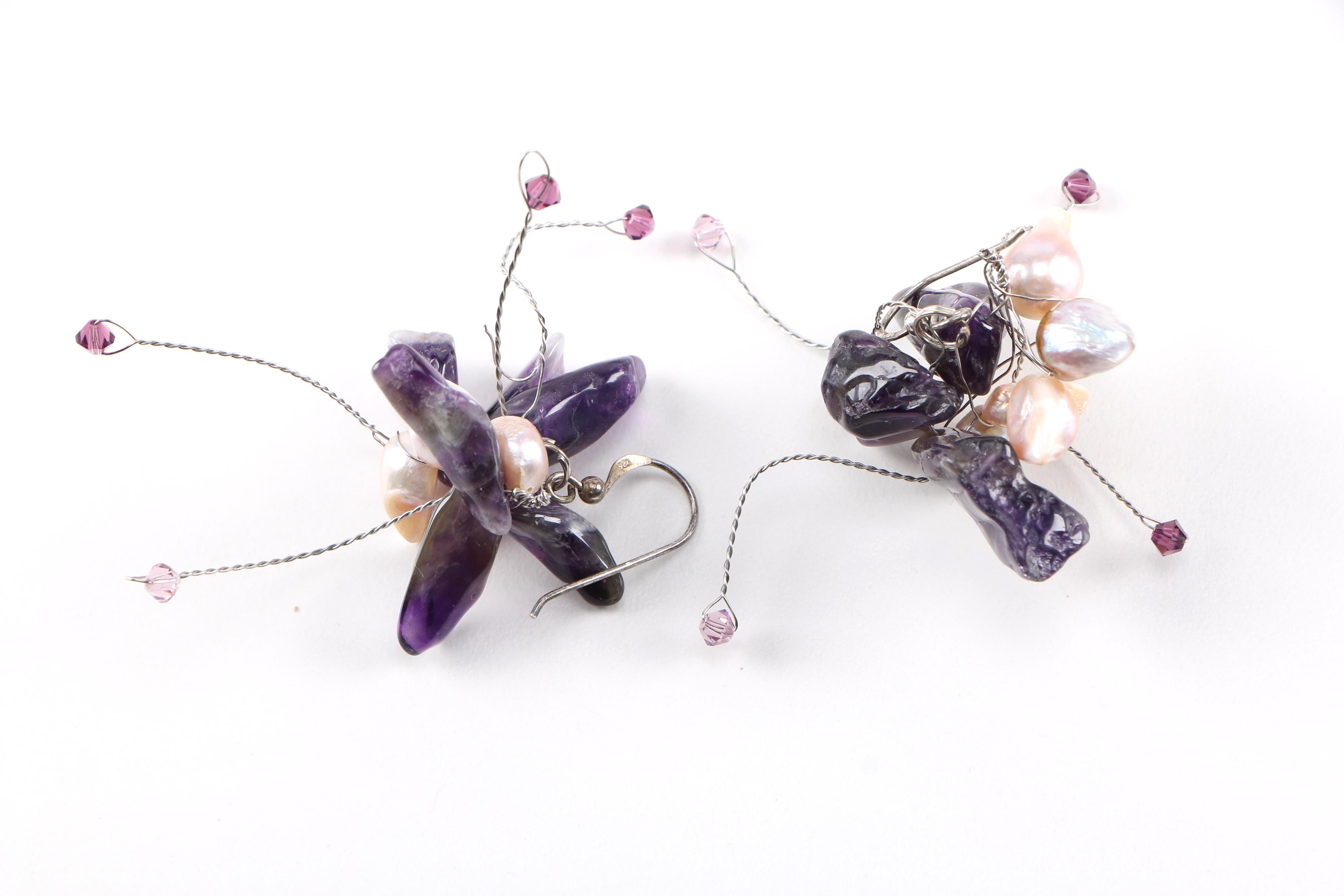 Necklace and Earrings With Sterling Silver Findings