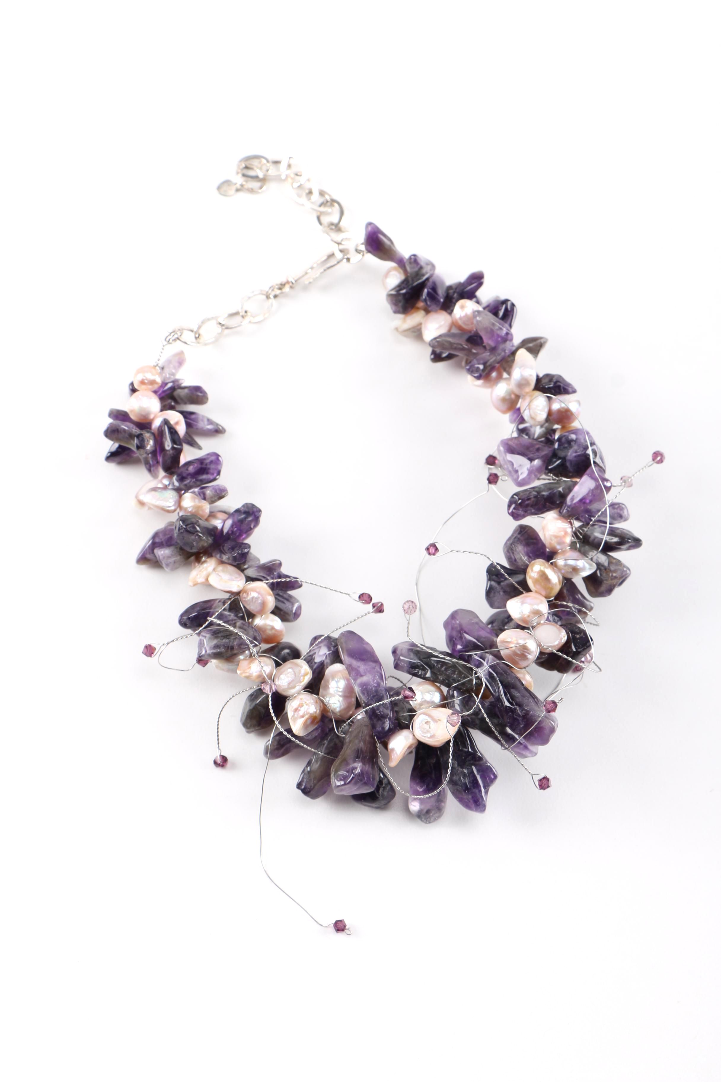 Necklace and Earrings With Sterling Silver Findings