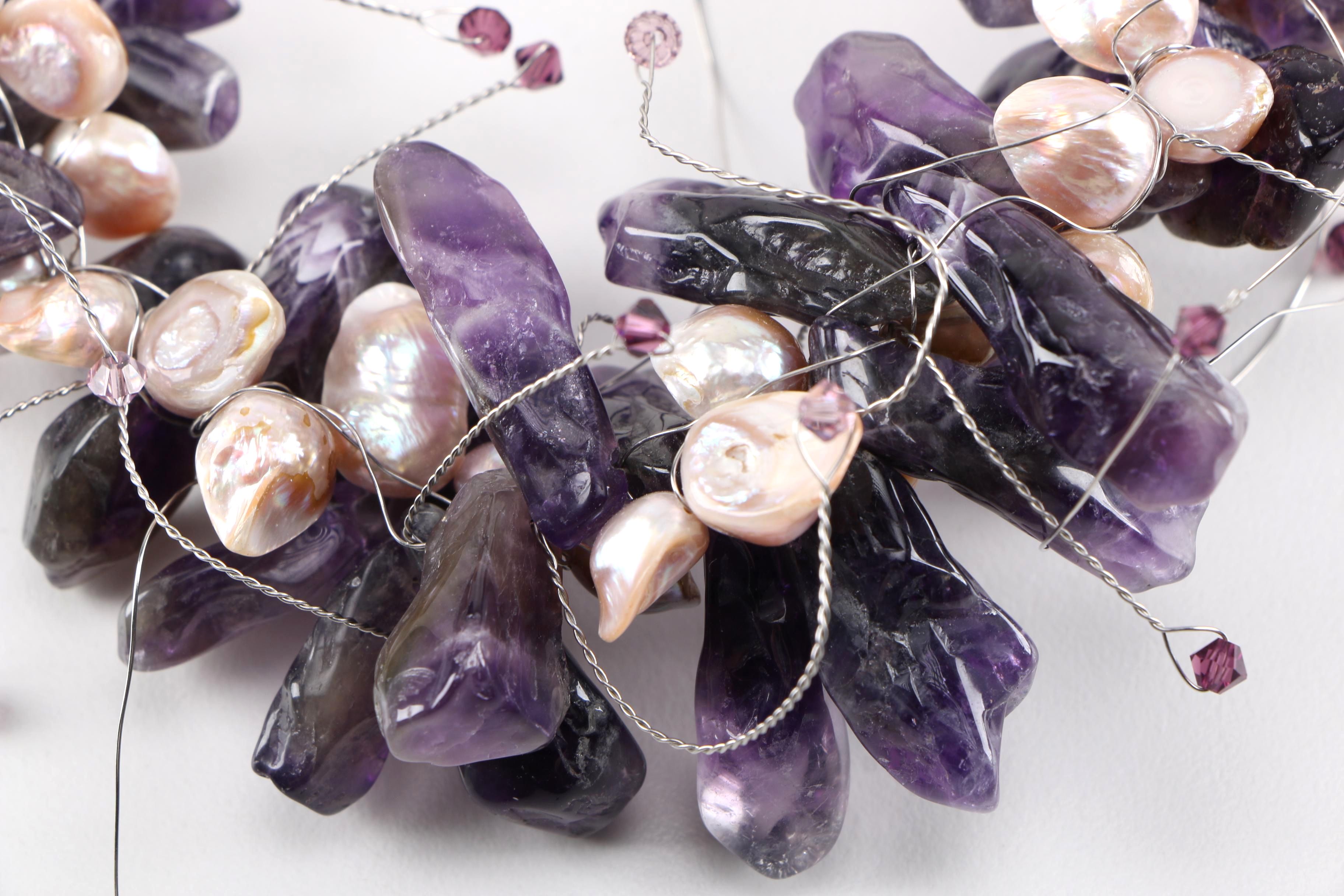 Necklace and Earrings With Sterling Silver Findings