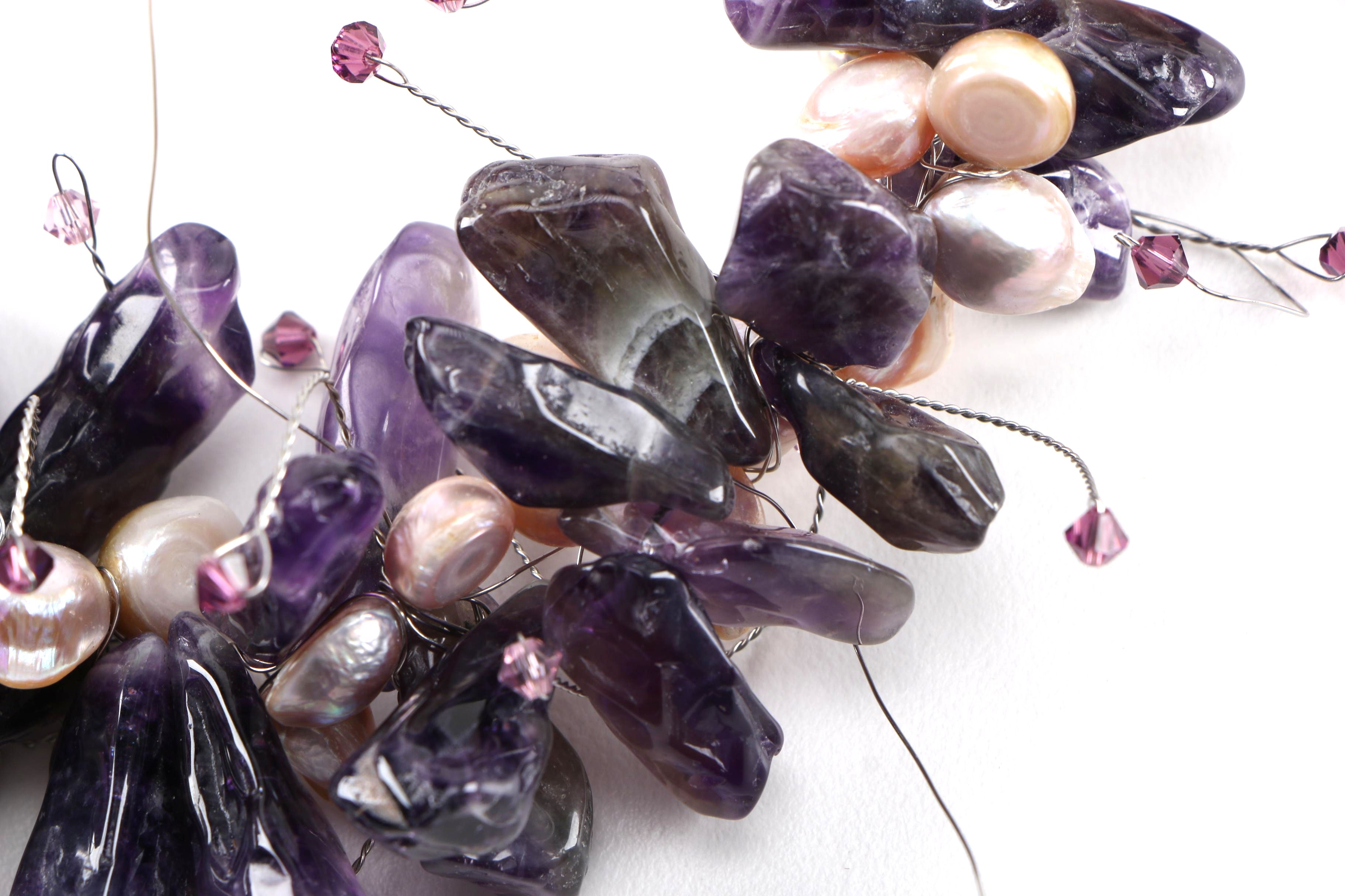 Necklace and Earrings With Sterling Silver Findings